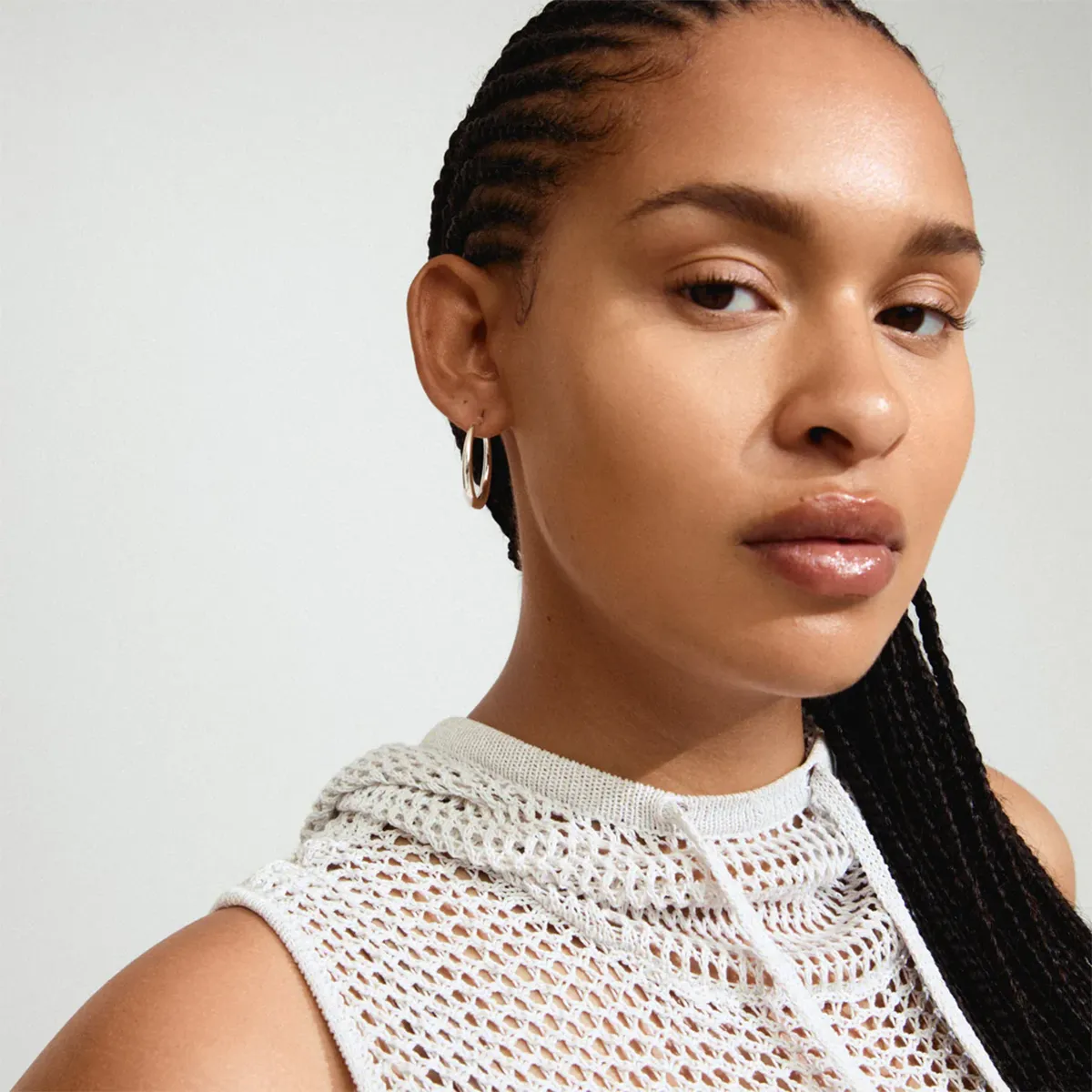 Jorun Medium Silver Plated Hoops sold by Silver Lotus product image thumbnail 2