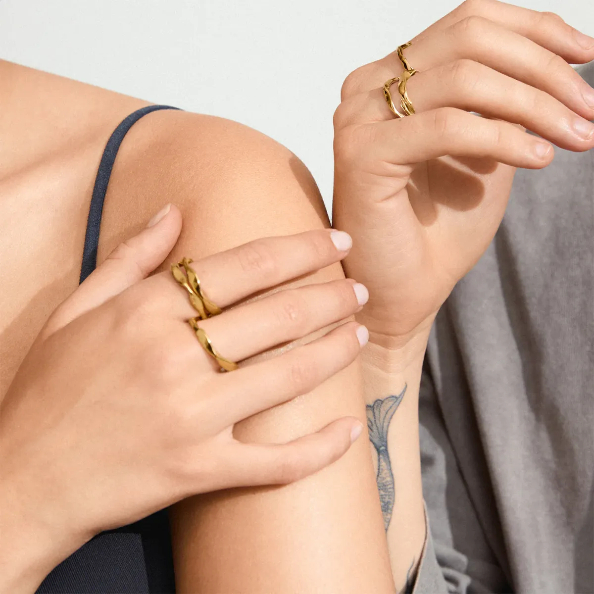 Wyatt Gold Plated Ring Set sold by Silver Lotus product image thumbnail 2