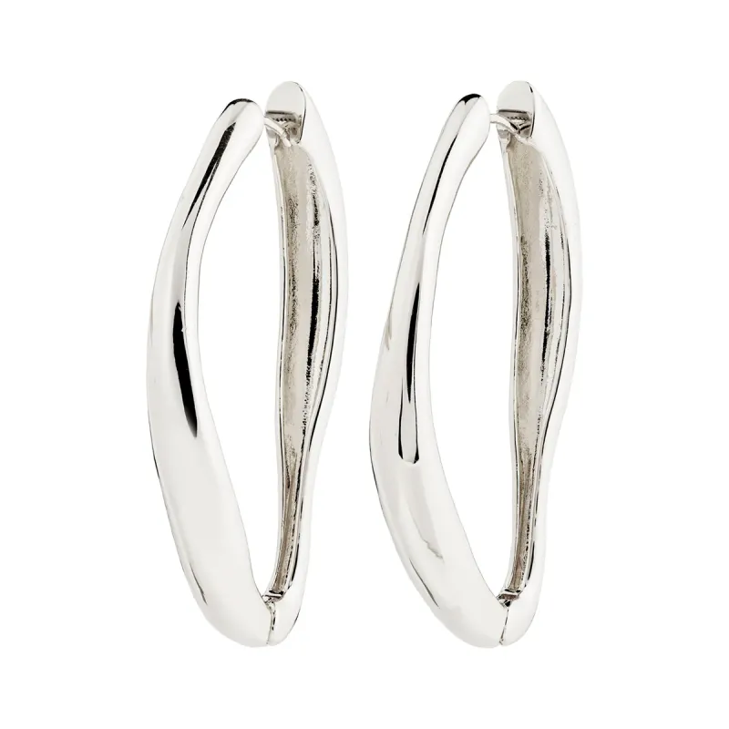 Dune Large Silver Plated Hoops sold by Silver Lotus