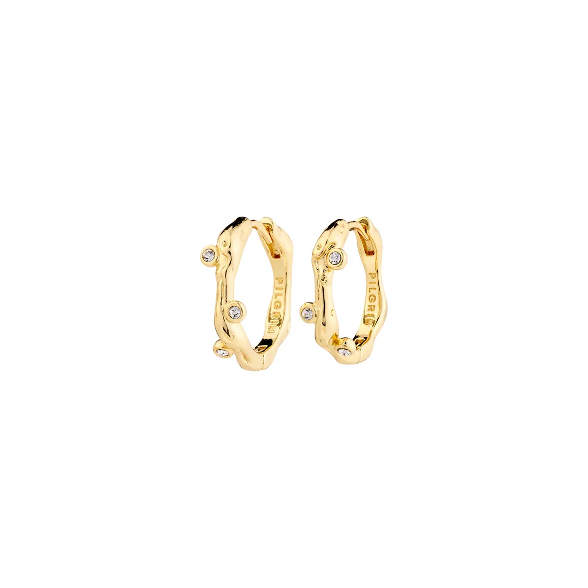 Hermione Gold Plated Crystal Hoops sold by Silver Lotus
