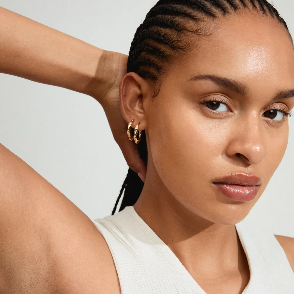 Dawn Gold Plated Hoops sold by Silver Lotus product image thumbnail 2