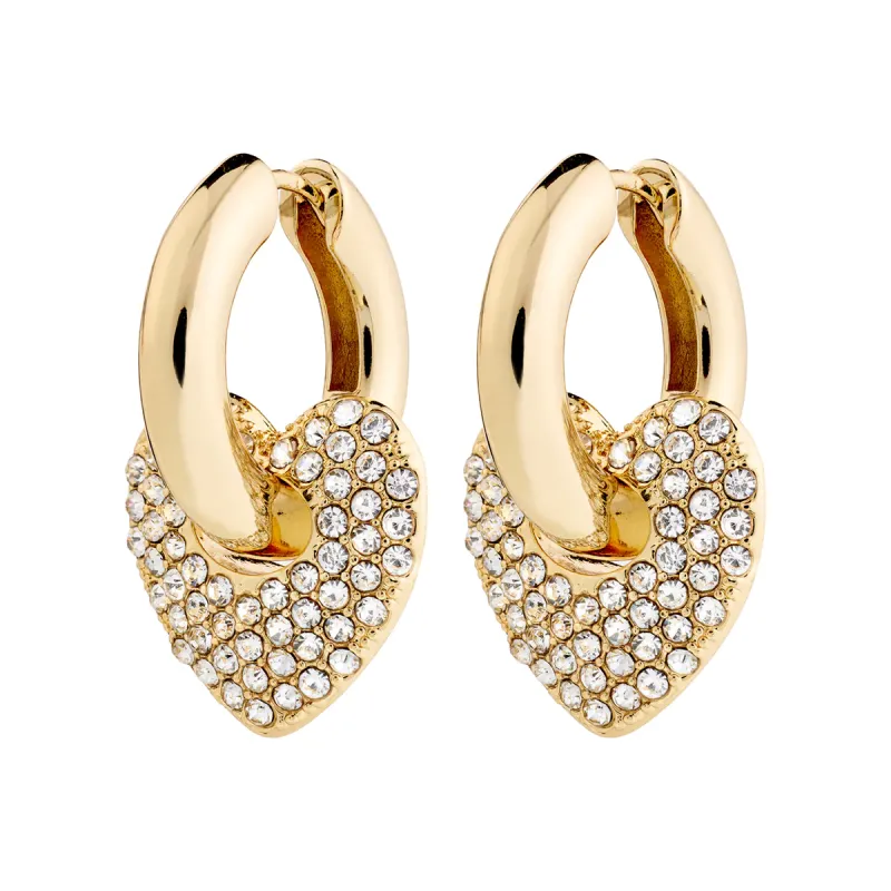 Dune Gold Plated Crystal Hoops sold by Silver Lotus