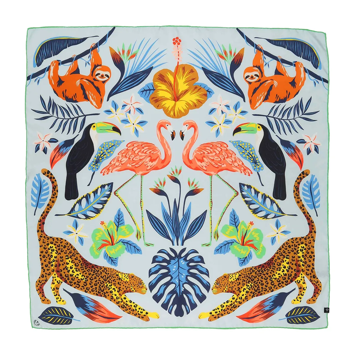 Flamingo Jungle Silk Square sold by Silver Lotus product image thumbnail 2