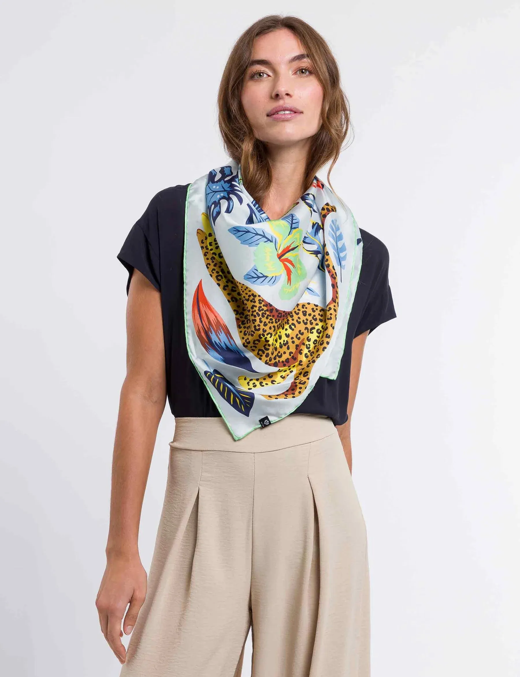 Flamingo Jungle Silk Square sold by Silver Lotus product image thumbnail 4