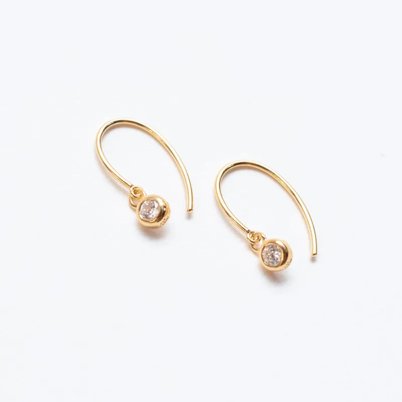 Gold Vermeil Oval Hook Drop Earrings sold by Silver Lotus