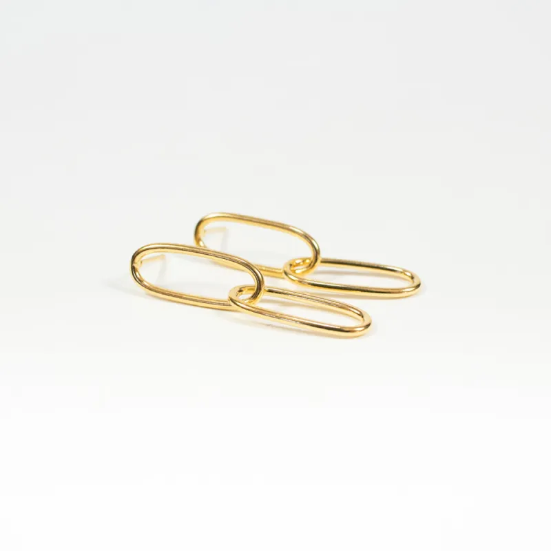 Gold Vermeil Oval Loops Earrings sold by Silver Lotus