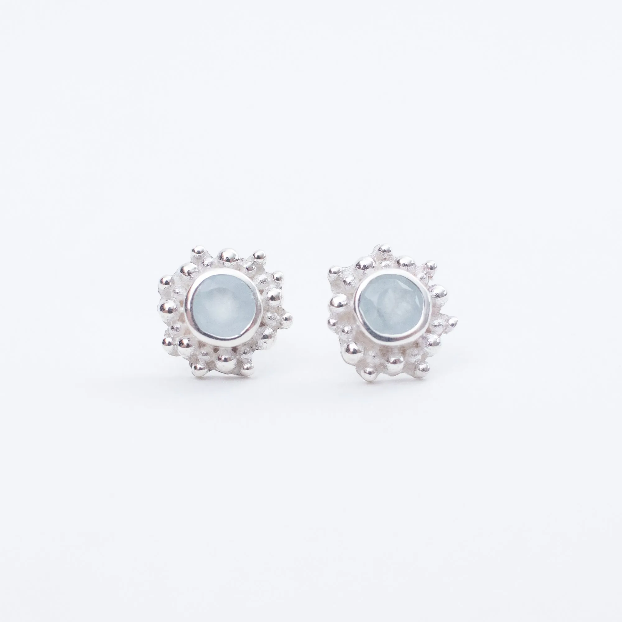 Seseh Aquamarine Silver Studs sold by Silver Lotus