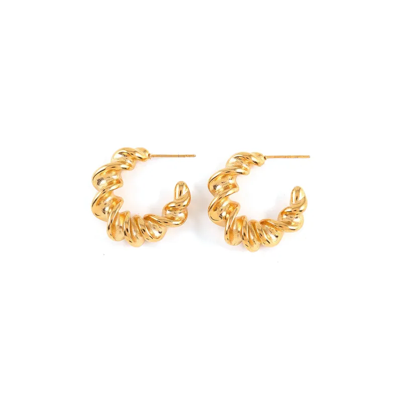 Boa Gold Hoops sold by Silver Lotus