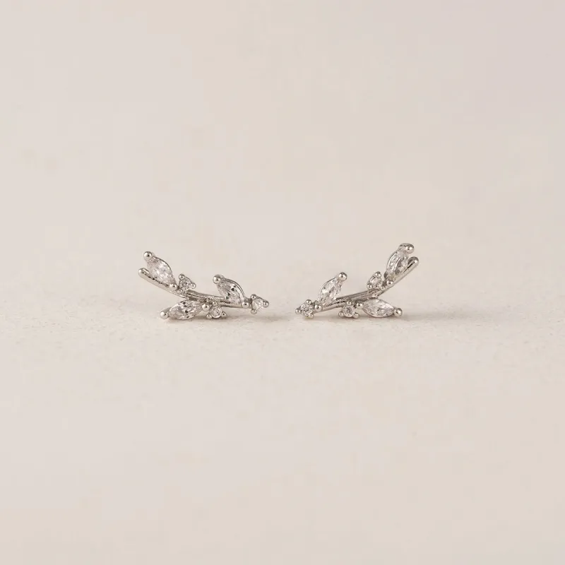 Silver Plated Olive Climber Earrings sold by Silver Lotus