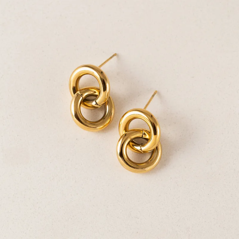 Gold Linx Drop Earrings sold by Silver Lotus
