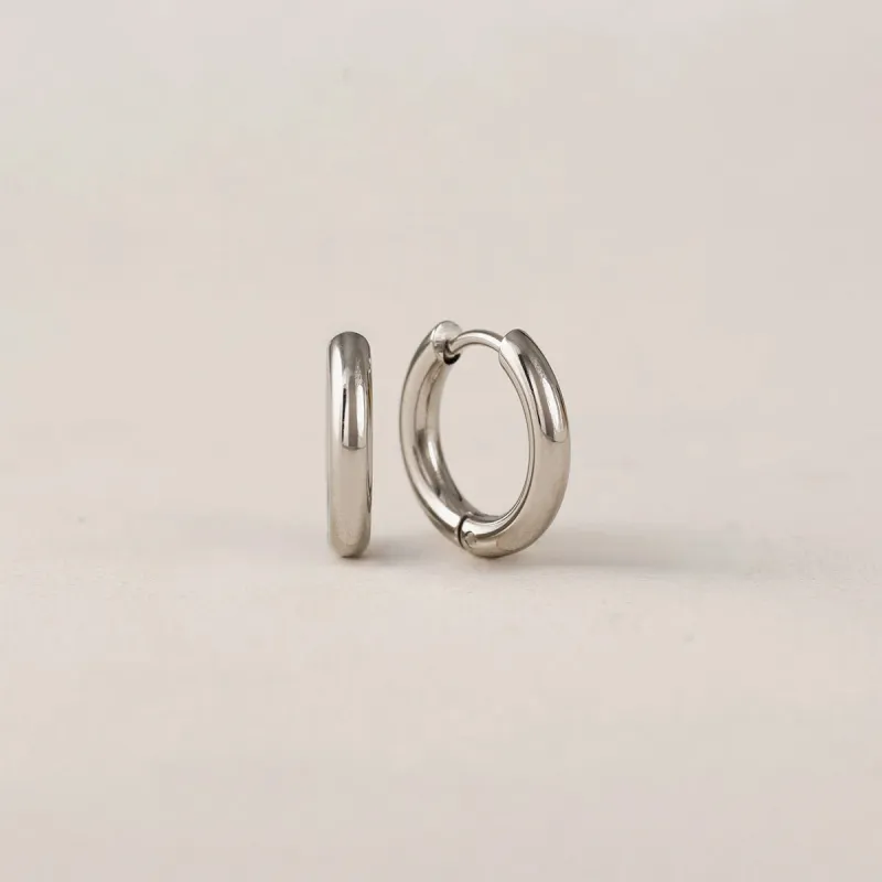 Silver 15mm Tube Hoop Earrings sold by Silver Lotus