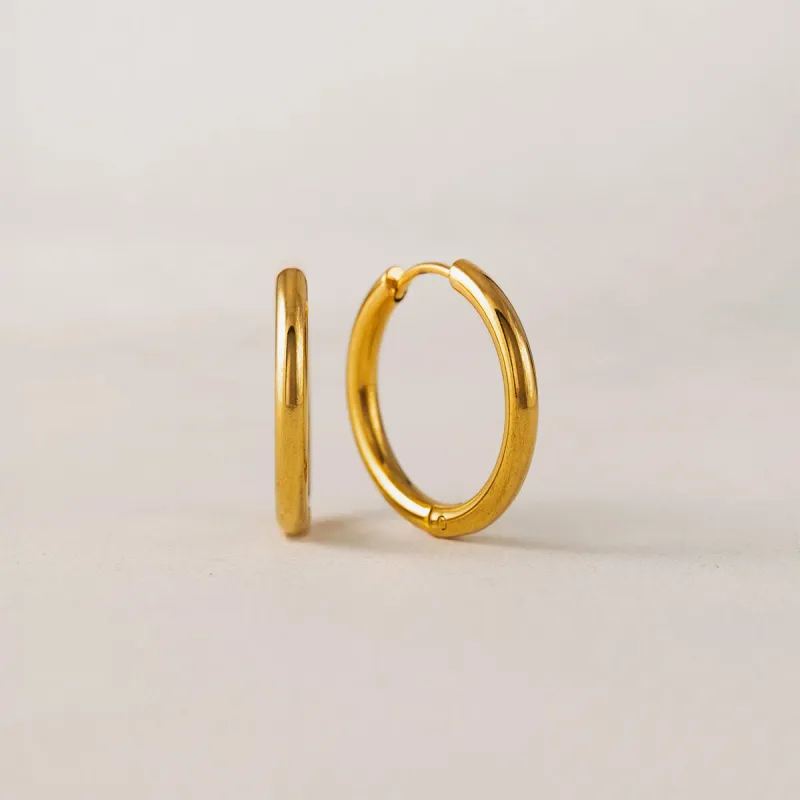 Gold 20mm Tube Hoop Earrings sold by Silver Lotus