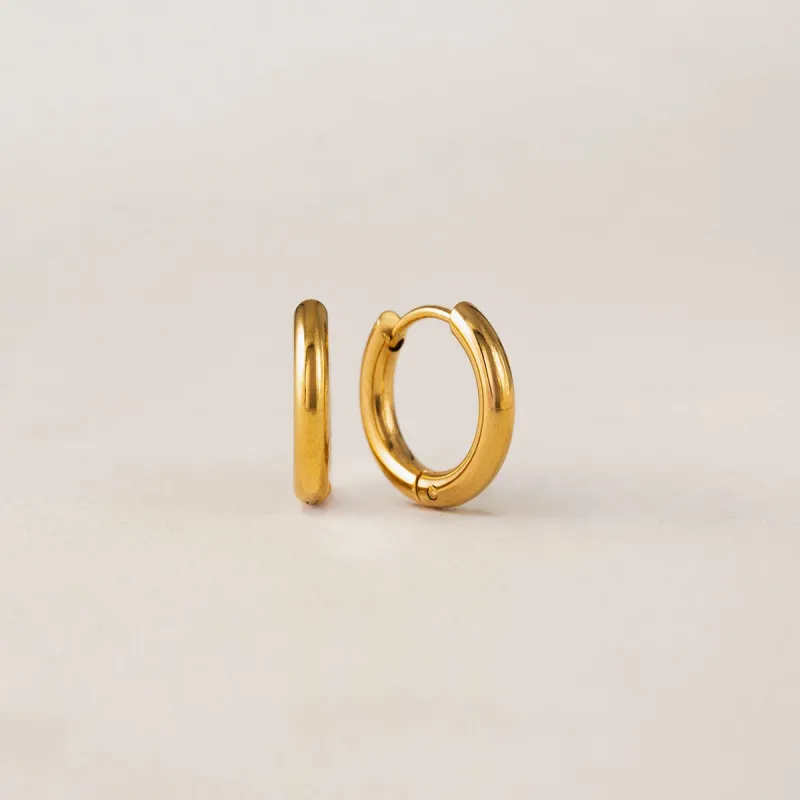 Gold 15mm Tube Hoop Earrings sold by Silver Lotus