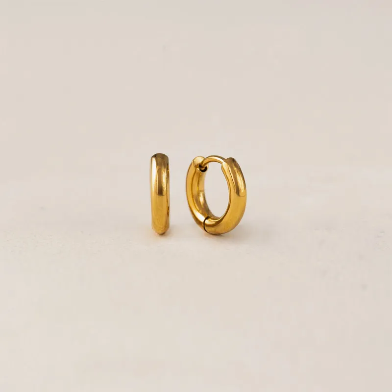 Gold 10mm Tube Hoop Earrings sold by Silver Lotus