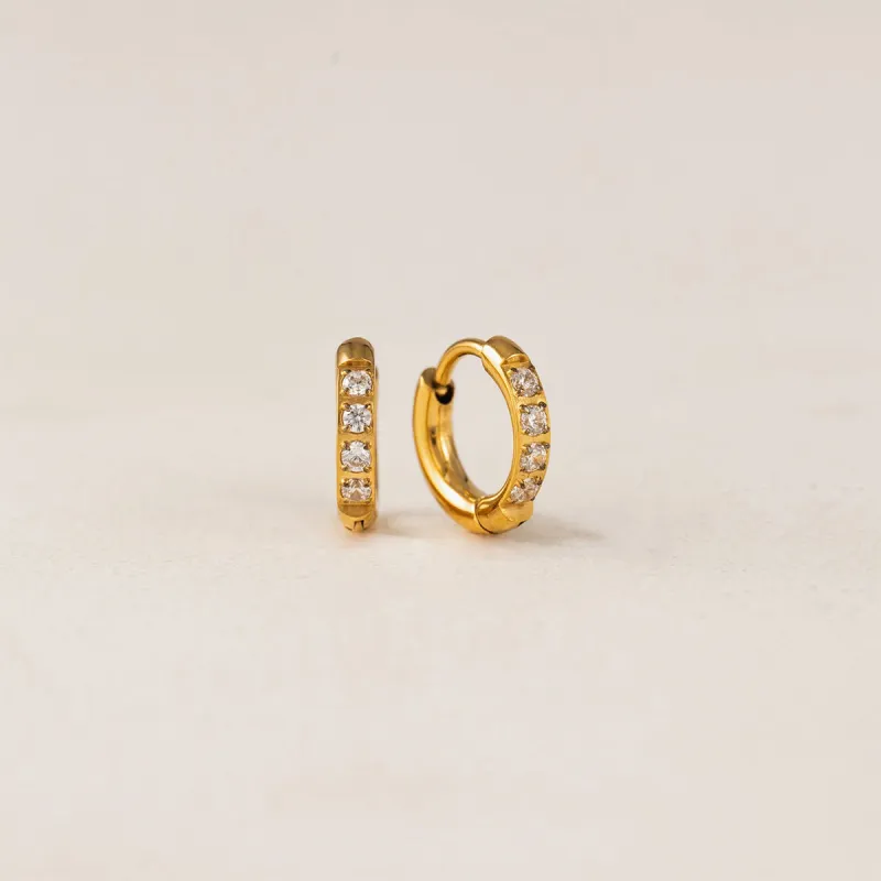 Gold Evie 10mm Huggie Hoop Earrings sold by Silver Lotus