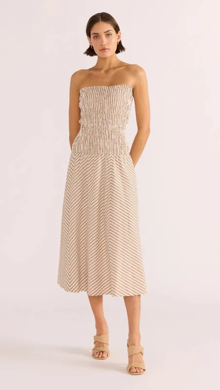 Artemis Shirred Bandeau Midi Dress sold by Silver Lotus