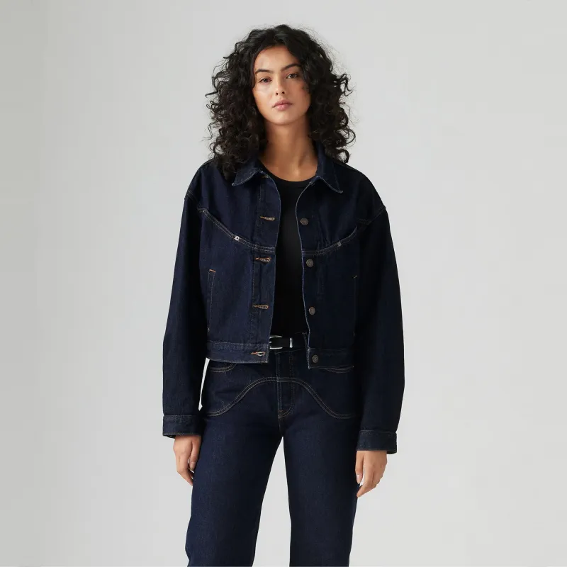 Shrunken 90s Western Trucker Jacket - Dream Nice Dreams sold by Silver Lotus