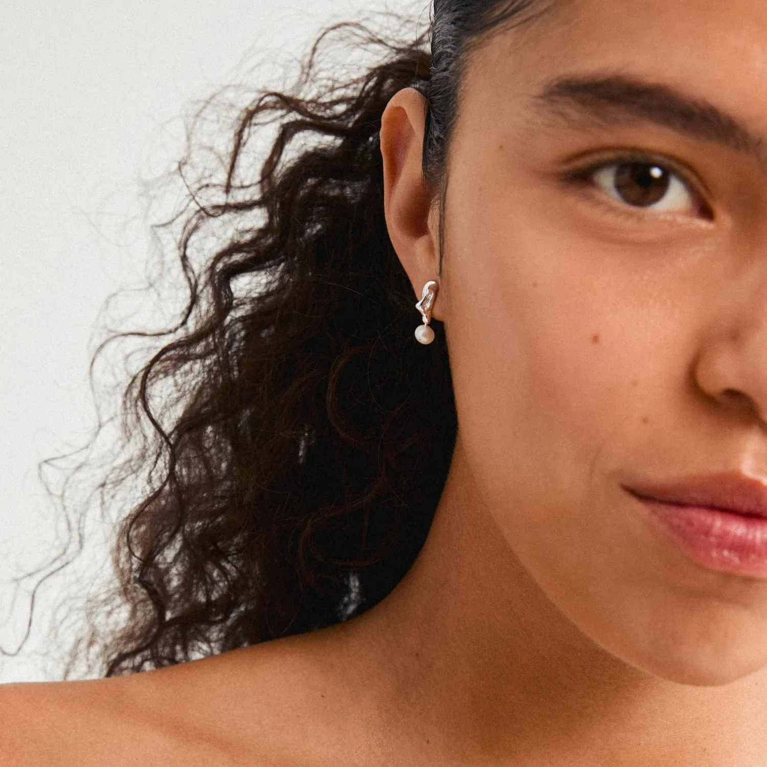 Starlight Silver Plated Pearl Earrings sold by Silver Lotus product image thumbnail 2