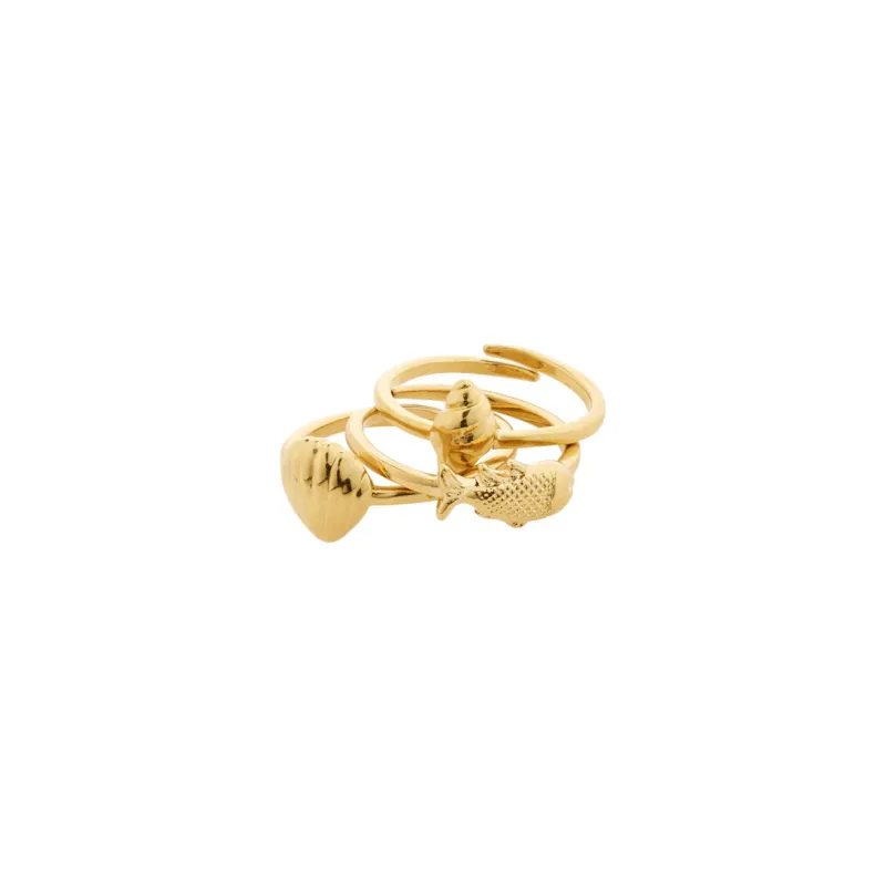Breeze Gold Plated Ring Set sold by Silver Lotus