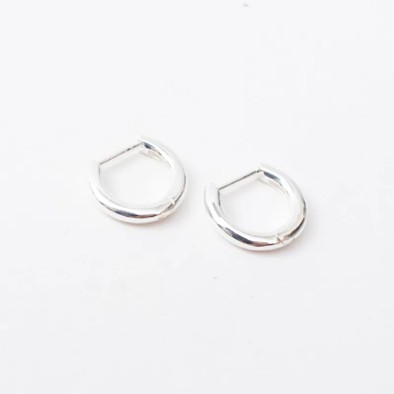 Silver Plain Small Rounded Click In Hoops sold by Silver Lotus