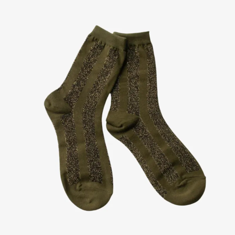 Vertical Glitter Stripe Socks sold by Silver Lotus