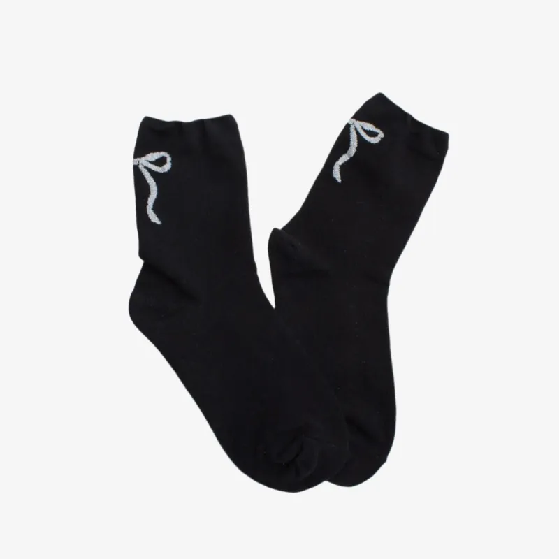 Holiday Ribbon Bow Socks made by Tiepology