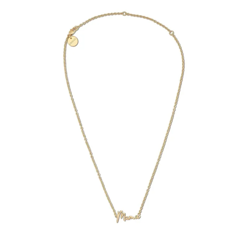 Gold Plated Dainty Script Mama Necklace sold by Silver Lotus