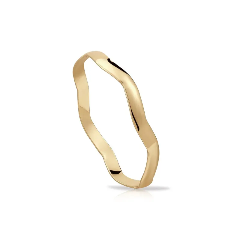 Gold Plated Wavy Bangle sold by Silver Lotus