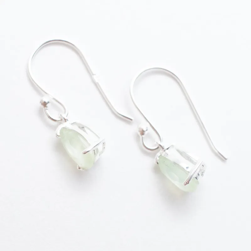 Prehnite Silver Teardrop Earrings sold by Silver Lotus