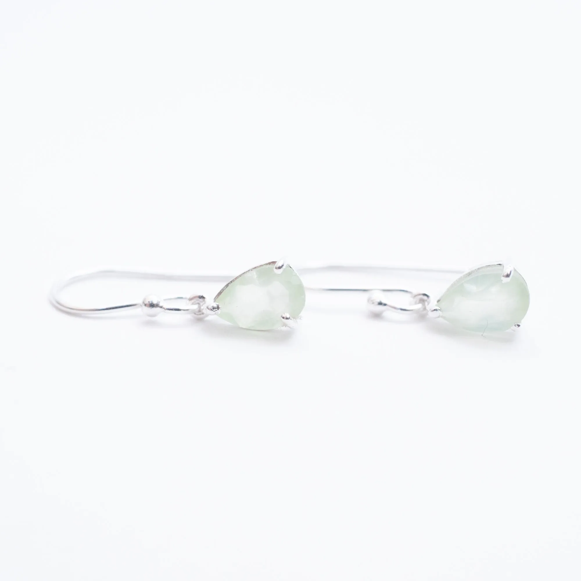 Prehnite Silver Teardrop Earrings sold by Silver Lotus product image thumbnail 2