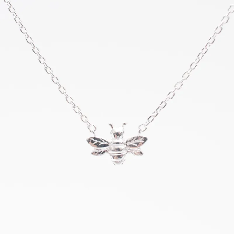 Silver Small Cutout Bee Necklace sold by Silver Lotus