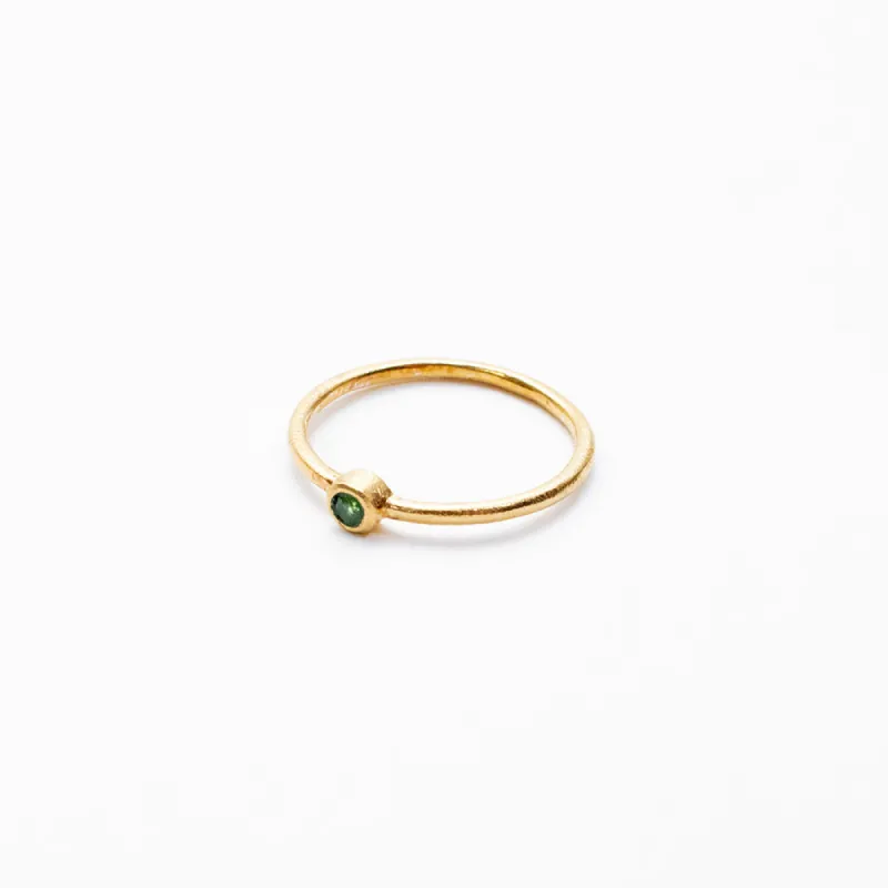 Small Round Peridot Gold Plated Ring sold by Silver Lotus