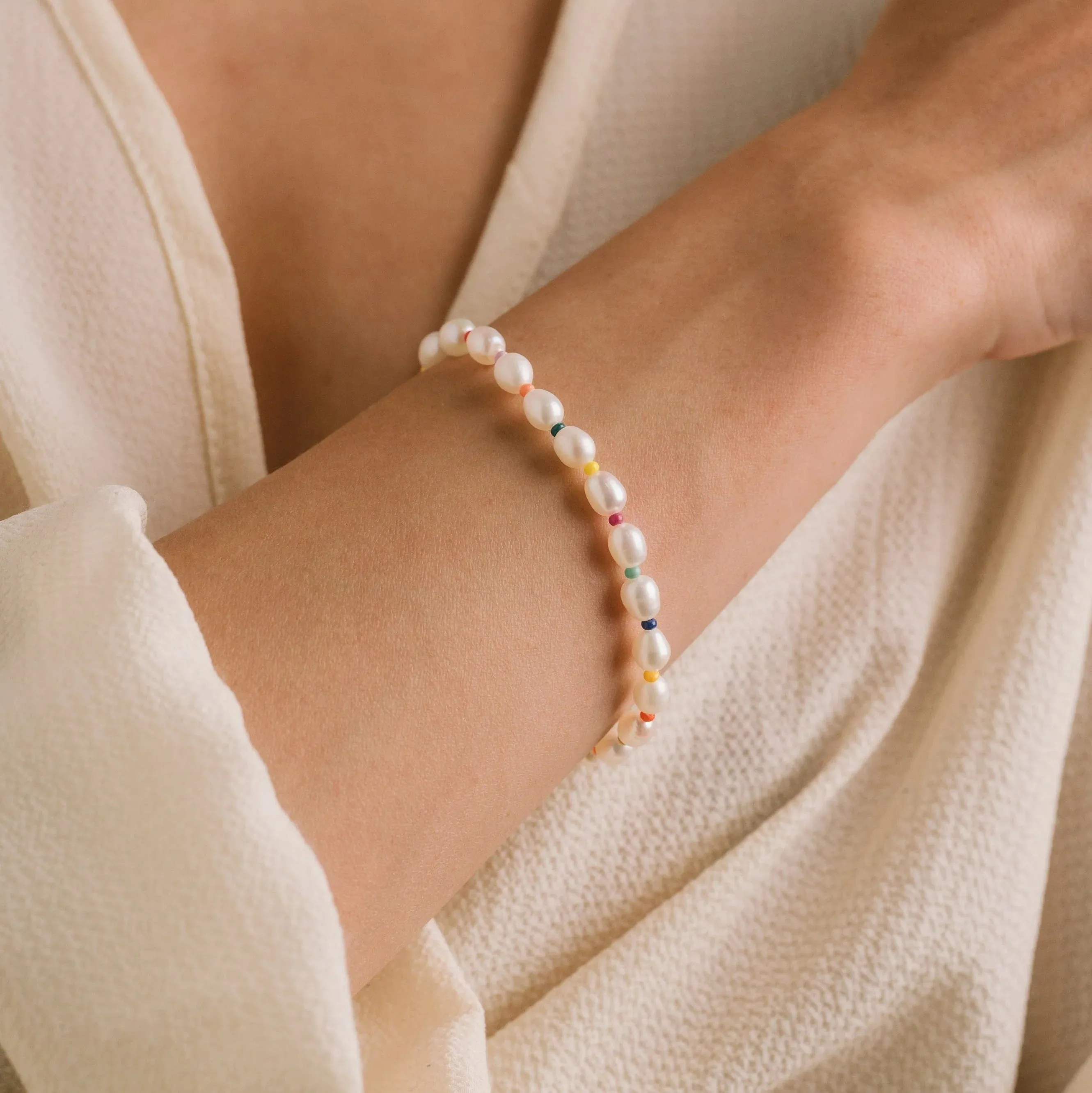 Rainbow Pearl Bracelet sold by Silver Lotus product image thumbnail 2