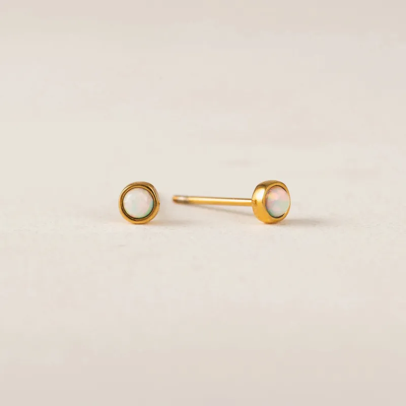 Gold Opal Studs sold by Silver Lotus
