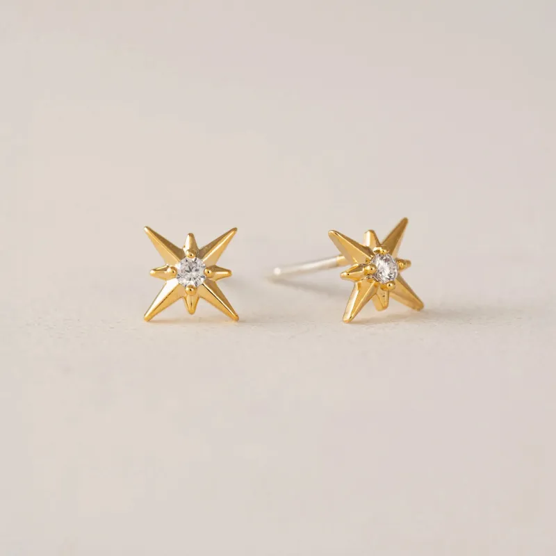 Gold Lone Star Studs sold by Silver Lotus