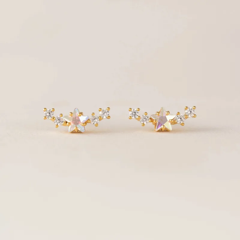 Gold Stargazer Climber Earrings sold by Silver Lotus