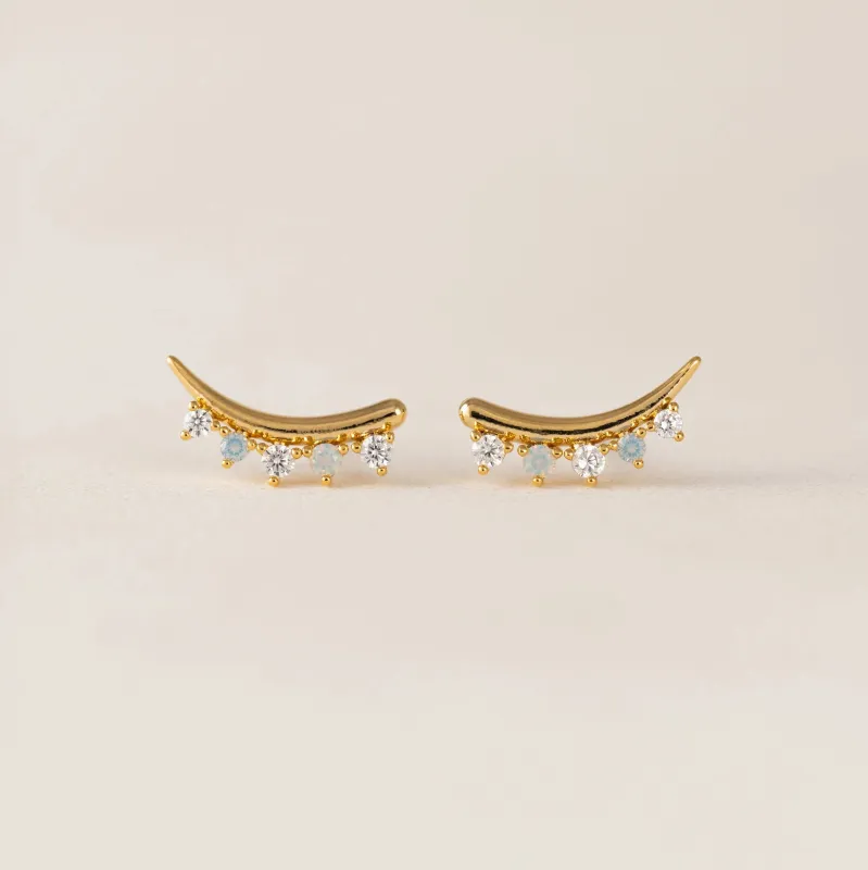 Gold Dewdrop Climber Earrings sold by Silver Lotus