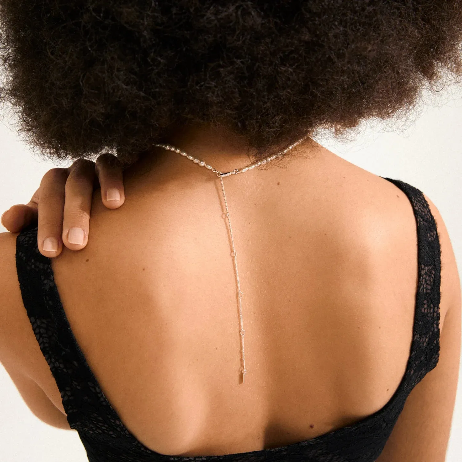 Elliana Silver Plated Pearl Necklace sold by Silver Lotus product image thumbnail 4