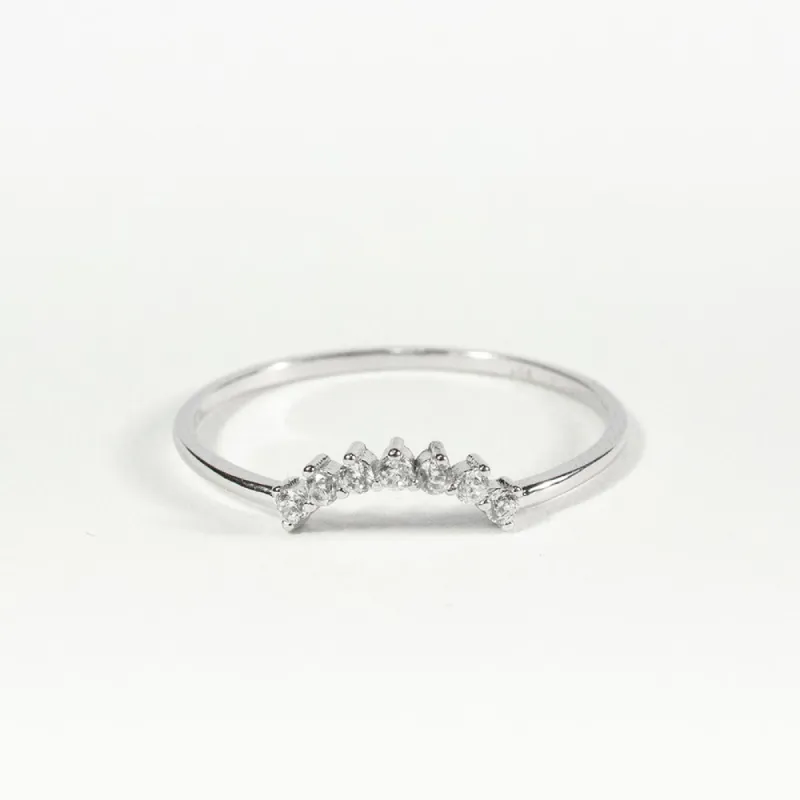 Silver CZ Sunrise Stacking Ring sold by Silver Lotus