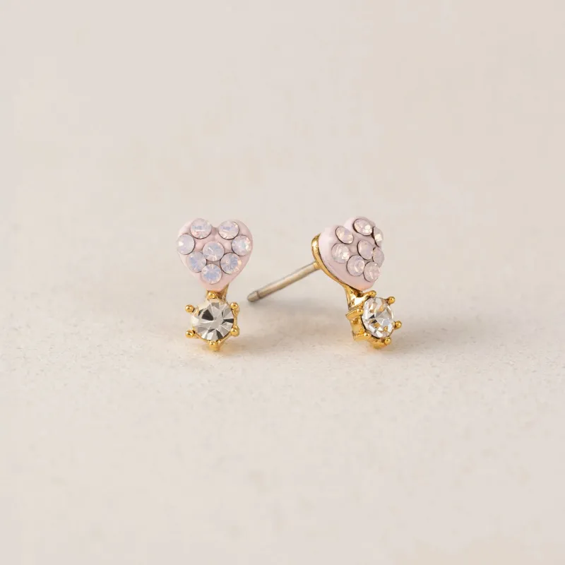 Gold Plated Bisou Pink Stud Earrings sold by Silver Lotus