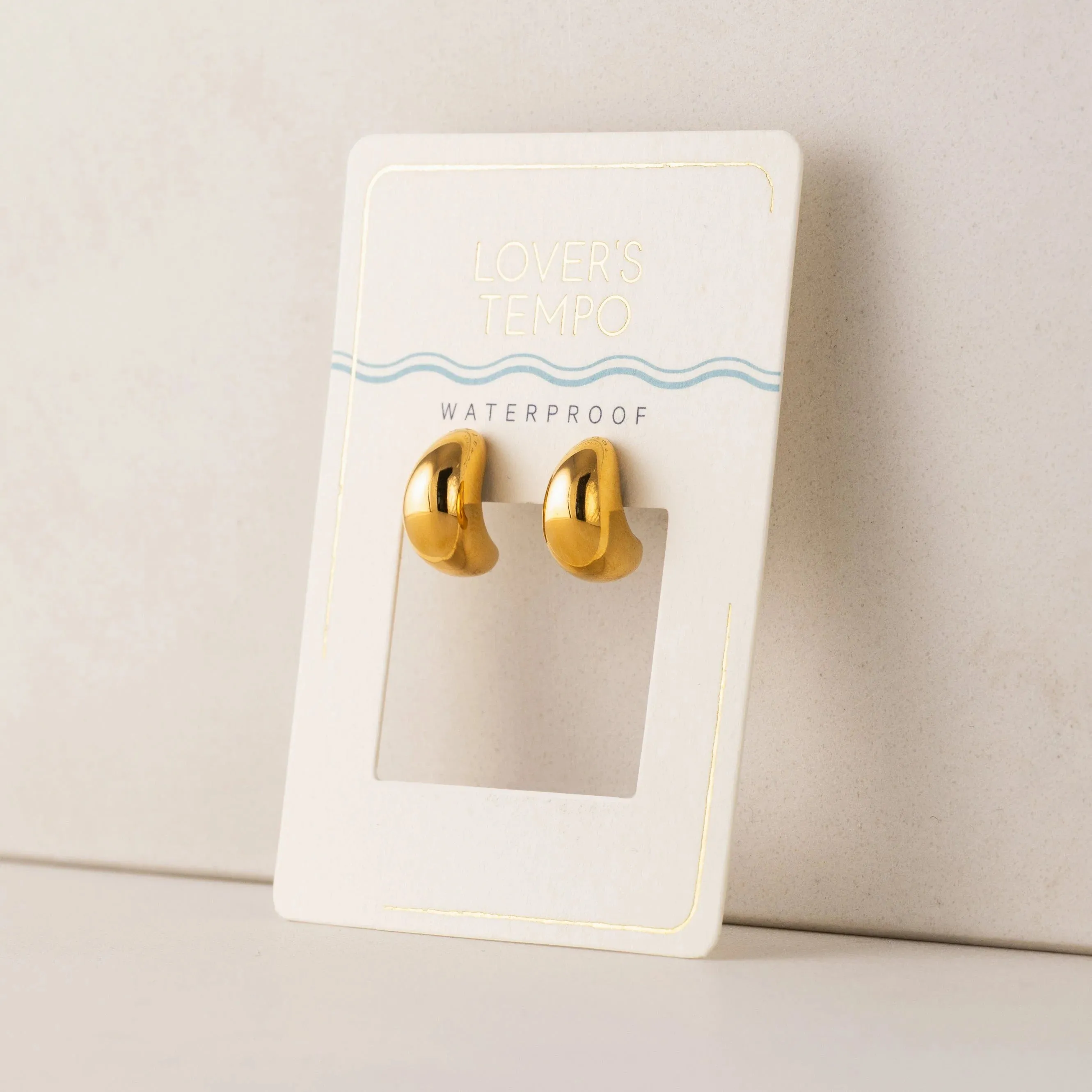 Gold Crest Dome Hoop Earrings sold by Silver Lotus product image thumbnail 3
