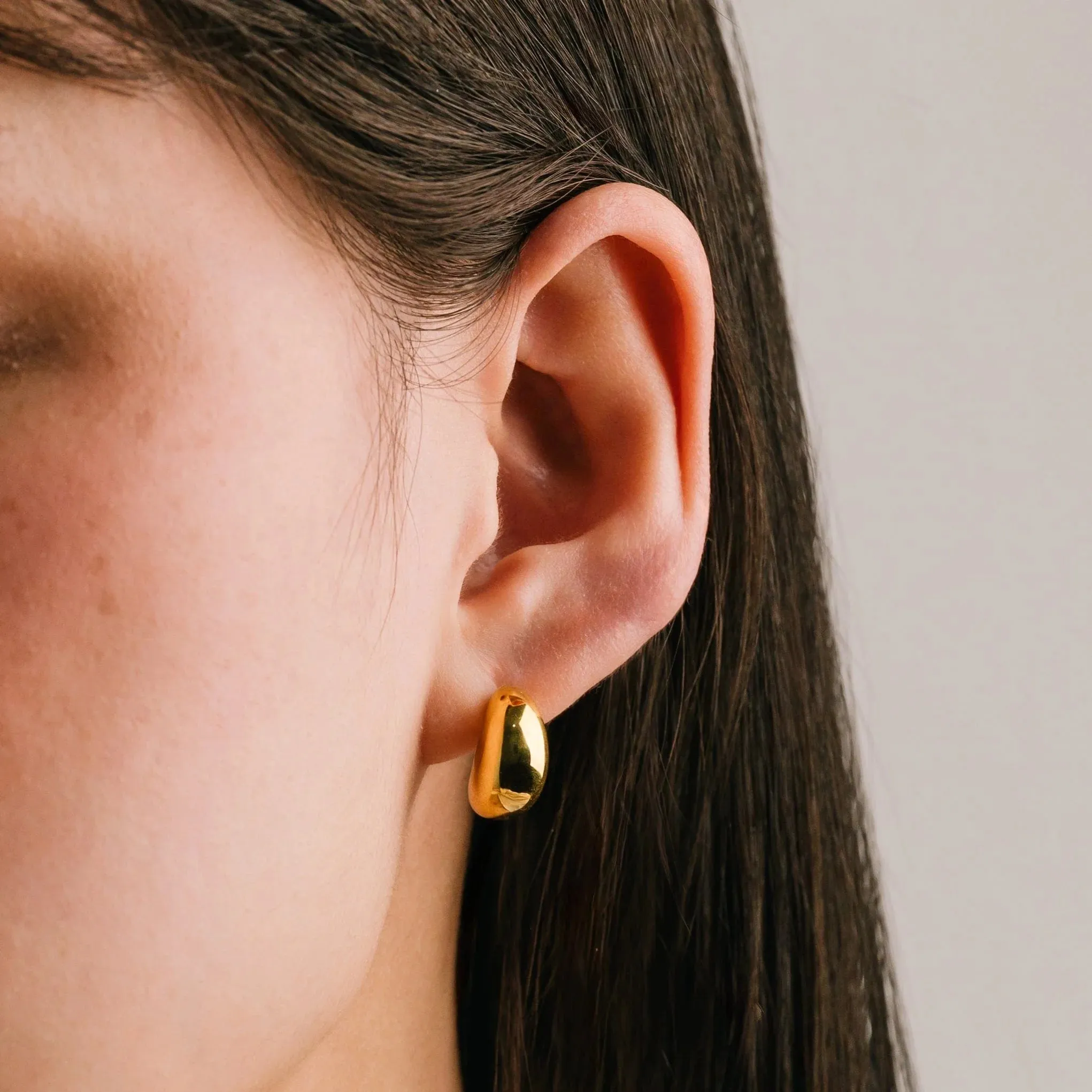 Gold Crest Dome Hoop Earrings sold by Silver Lotus product image thumbnail 2