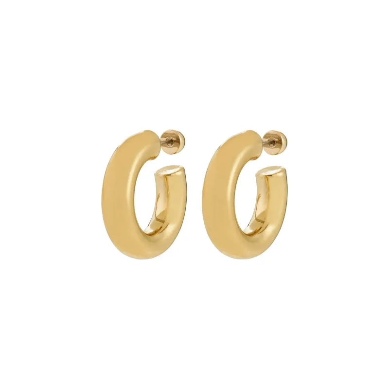 Phase Gold Plated Medium Hoops sold by Silver Lotus
