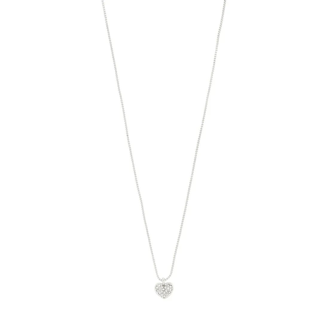 Emmett Silver Plated Crystal Heart Necklace sold by Silver Lotus