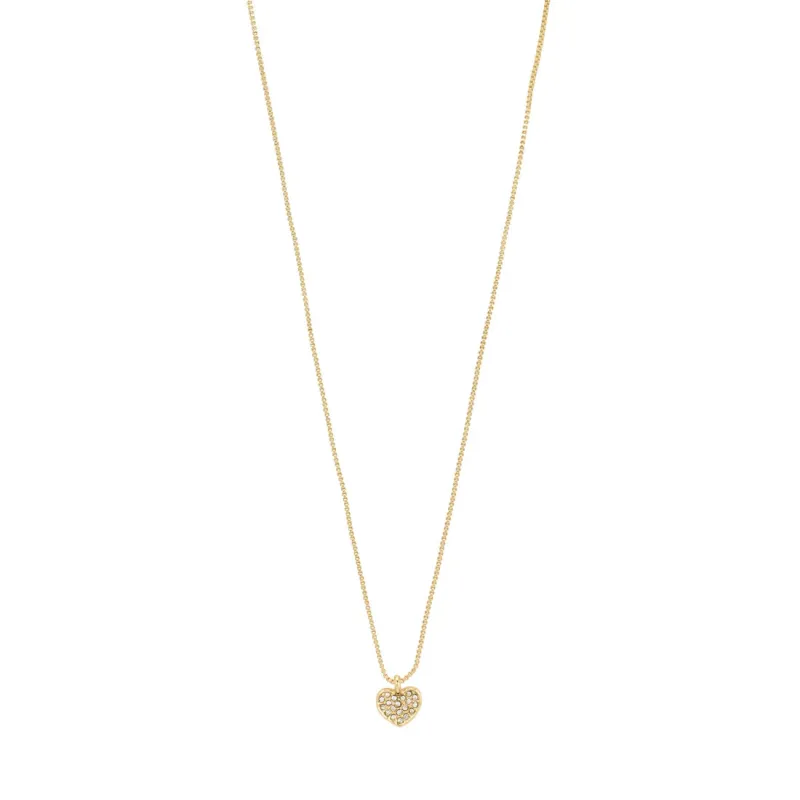 Emmett Gold Plated Crystal Heart Necklace sold by Silver Lotus
