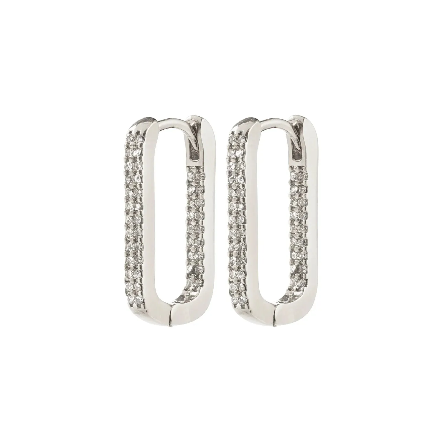 Phase Silver Plated Crystal Hoops sold by Silver Lotus