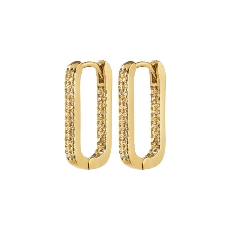 Phase Gold Plated Crystal Hoops sold by Silver Lotus