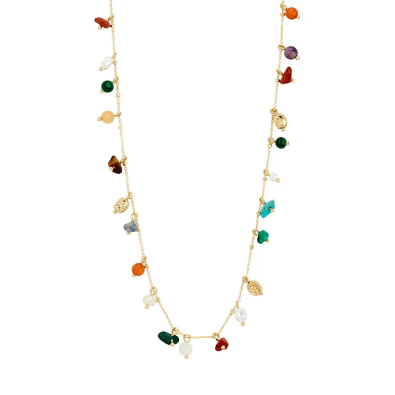 Between Gold Plated Stone Necklace made by Pilgrim