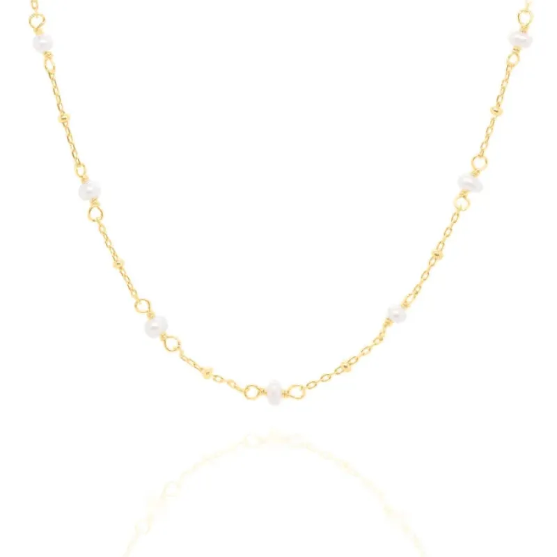 Gold Vermeil Pearl Necklace sold by Silver Lotus