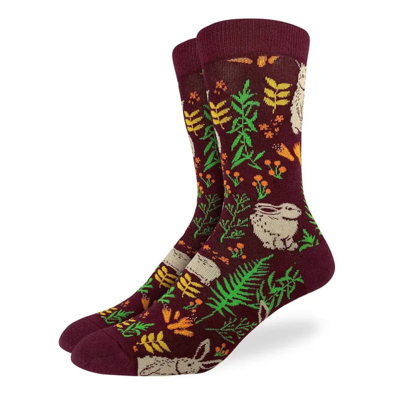 Men's Woodland Bunnies Socks sold by Silver Lotus